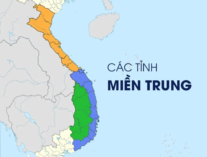 mien trung bao gom cac tinh nao ban do moi nhat hien tai