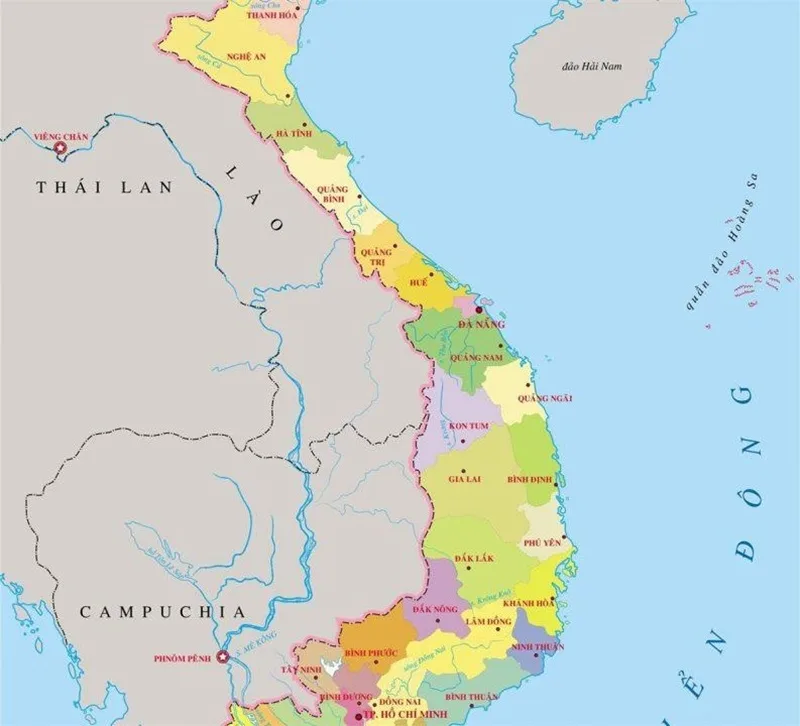 mien trung bao gom cac tinh nao ban do moi nhat hien tai